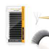 Picture of NAGARAKU 3D W Shape Eyelash Extension Supplies Natural Soft Volume 0.07mm L curl 14mm Premade Fans Faux Mink Matte Black Cluster Easy Fanning False Lashes