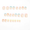Picture of DANMANR Square Press on Nails Short Fake Nails French Acrylic Full Cover False Nails for Women and Girls 24PCS (Multicolour French)