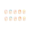 Picture of DANMANR Square Press on Nails Short Fake Nails French Acrylic Full Cover False Nails for Women and Girls 24PCS (Multicolour French)