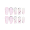 Picture of DANMANR Long Press on Nails Square French Fake Nails Full Cover Nude Acrylic False Nails for Women and Girls 24PCS (Pink Heart)