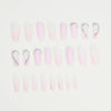 Picture of DANMANR Long Press on Nails Square French Fake Nails Full Cover Nude Acrylic False Nails for Women and Girls 24PCS (Pink Heart)