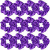 Picture of Sufermoe 12 Pcs Satin Silk Hair Scrunchies, 4.5 Inch, Hair Ties, Hair Bands, Ponytail Holders, Dark Purple, Hair Accessories for Women and Girls