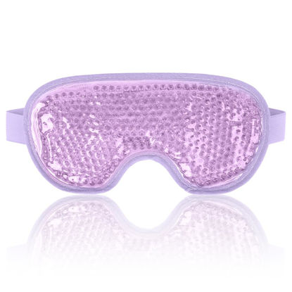 Picture of NEWGO Cooling Gel Eye Mask Reusable Cold Eye Mask for Puffy Eyes, Eye Ice Pack Eye Mask with Soft Plush Backing for Dark Circles, Migraine, Stress Relief - Purple