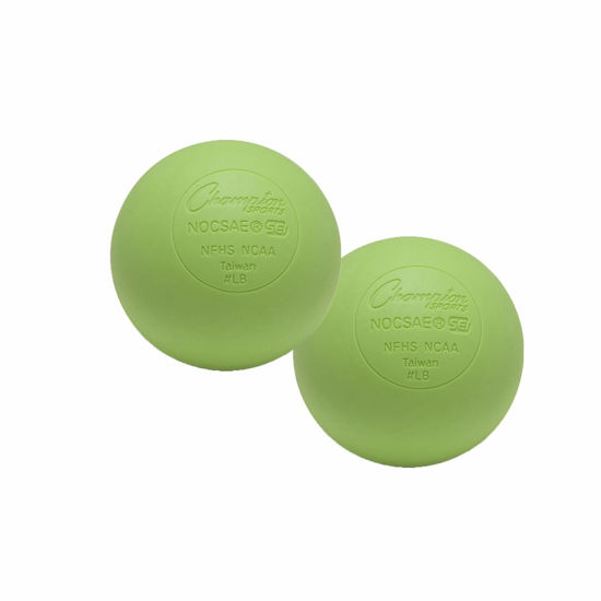 Picture of Champion Sports Colored Lacrosse Balls: Green Official Size Sporting Goods Equipment for Professional, College & Grade School Games, Practices & Recreation - NCAA, NFHS and SEI Certified - 2 Pack