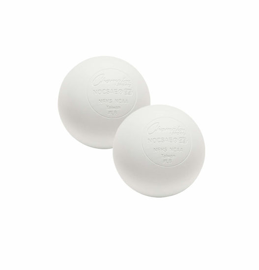 Picture of Champion Sports Colored Lacrosse Balls: White Official Size Sporting Goods Equipment for Professional, College & Grade School Games, Practices & Recreation - NCAA, NFHS and SEI Certified - 2 Pack