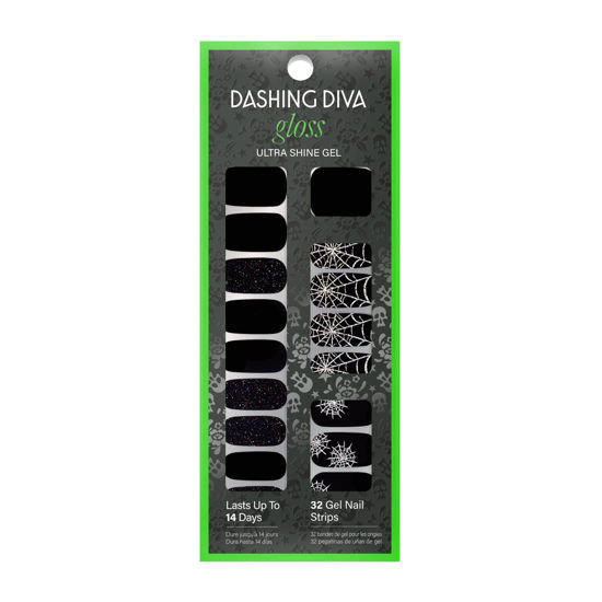 Picture of Dashing Diva Gloss Nail Strips - Tangled Up | UV Free, Chip Resistant, Long Lasting Gel Nail Stickers | Contains 32 Nail Wraps, 1 Prep Pad, 1 Nail File