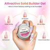 Picture of MIZHSE Solid Builder Gel for Nails, Mermaid Pearl 1oz Hard Gel Builder Non Sticky Nail Extension Gel Long Lasting Modeling Gel Builder Sculpture Nail Gel for Nail Art Salon Home Use