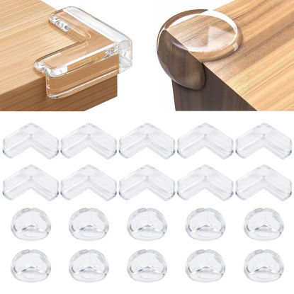 Picture of 20 Pack Corner Protector Baby, Table Corner Protectors for Baby Corner Protector Guards Clear Corner Protectors for Furniture Corner Protectors Corner Guards Baby Proof Corner Covers Baby Safety