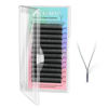 Picture of NAGARAKU yy Eyelash Extensions Supplies y lash 0.07mm C curl 15mm Premade Fans 4D Russian Volume Y Shape Faux Mink Matte 12 rows Cluster pre Fanned Wispies Crisscross Eye Lashes