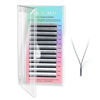 Picture of NAGARAKU yy Eyelash Extensions Supplies y lash 0.05mm D curl 15mm Premade Fans 4D Russian Volume Y Shape Faux Mink Matte 12 rows Cluster pre Fanned Wispies Crisscross Eye Lashes