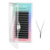 Picture of NAGARAKU yy Eyelash Extensions Supplies y lash 0.05mm D curl 14mm Premade Fans 4D Russian Volume Y Shape Faux Mink Matte 12 rows Cluster pre Fanned Wispies Crisscross Eye Lashes