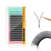 Picture of NAGARAKU yy Eyelash Extensions Supplies y lash 0.05mm D curl 13mm Premade Fans 4D Russian Volume Y Shape Faux Mink Matte 12 rows Cluster pre Fanned Wispies Crisscross Eye Lashes