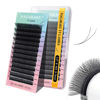Picture of NAGARAKU YY Eyelash Extensions Supplies Y Lash 4D Easy Fan Russian Volume Crisscross YY Eyelashes Handwoven Y Shaped Mesh Wispy Clusters 12 Rows Pre Fanned Eye Lashes Black - 0.07B (8-15mm) Mix