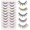Picture of Losha Manga Lashes Fluffy Faux Mink Lashes Natural Look 5 Style Mixed Fake Eyelashes 10 Pairs Anime Lashes Look Like Individual Clusters (Mix)