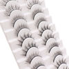 Picture of Losha Manga Lashes Fluffy Faux Mink Lashes Natural Look 5 Style Mixed Fake Eyelashes 10 Pairs Anime Lashes Look Like Individual Clusters (Mix)