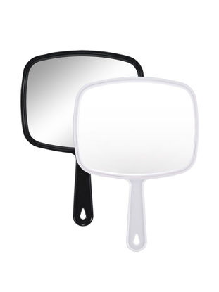 Picture of Gladmart Hand Mirror Salon Barber Hairdressing Handheld Mirror with Handle(Square,Black and White,7.4 x 10.3 inches), 2PCS, Black&white