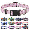 Picture of Mihqy Dog Collar with Bohemia Floral Tribal Geometric Patterns - Soft Ethnic Style Collar Adjustable for Small Medium Large Dogs (Pink White Flower,M)