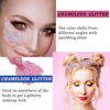 Picture of MEICOLY Chameleon Baby Pink Body Glitter,Pink Turn to Purple Face Glitter Paint,Color Changing Mermaid Face Glitter Gel,Chunky Glitter Sequin for Face Body Hair,Festival Party Glitter Makeup,50ml