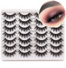 Picture of Losha Eyelashes Natural Look Faux Mink Lashes Pack Handmade Fluffy False Eyelashes 14 Pairs Cat Eye Lashes (54)