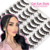 Picture of Losha Eyelashes Natural Look Faux Mink Lashes Pack Handmade Fluffy False Eyelashes 14 Pairs Cat Eye Lashes (54)