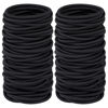 Picture of Hageolan Elastic Hair Ties for Thick Heavy and Curly Hair 120 Pcs, Hair Bands for Women's Hair Black Ponytail Holders Bulk (4mm)