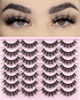 Picture of FARRED Mink Lashes Fluffy Eyelashes Natural Look Short Wispy Eye lash Natural False Eyelash 14 Pairs Faux Mink Strip Lashes Pack for Daily Makeup (F6 | 11-17mm)