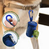 Picture of FURHAB Dog Poop Bag Holder for Leash Doggie Waste Bag Dispenser Soft Fabric Puppy Potty Carrier Small Doggy Zipper Pouch with Carabiner Clip 1680D Nylon Oxford with 1 Roll of Pet Trash Bag, Royal Blue