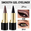 Picture of Kaely 2Pcs Black Brown Gel Eyeliner Pencil,Natural Black Eyeliner Cream Waterproof Smudge Proof,Eye Liner Black Smokey Eyeshadow Palette Stick,Goth Halloween Makeup,delineador de ojos contra el agua