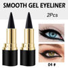 Picture of Kaely 2Pcs Black Gel Eyeliner Pencil,Natural Black Eyeliner Cream Waterproof Smudge Proof,Eye Liner Black Smokey Eyeshadow Palette Stick Crayon,Goth Halloween Makeup,delineador de ojos contra el agua