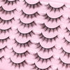 Picture of False Lashes Natural Look Wispy Eyelashes Manga Korean Spiky 16mm Short Faux Mink Eyelashes Fluffy Cat Eye Natural Fake Eyelashes Strip Lashes Pack 14 Pairs