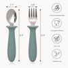 Picture of VITEVER 6 Pieces Toddler Utensils, Kids Silverware Set with Silicone Handle, Children Safe Spoons and Forks, 18/8 Stainless Steel, Food-grade Silicone - Dishwasher Safe