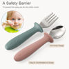 Picture of VITEVER 6 Pieces Toddler Utensils, Kids Silverware Set with Silicone Handle, Children Safe Spoons and Forks, 18/8 Stainless Steel, Food-grade Silicone - Dishwasher Safe