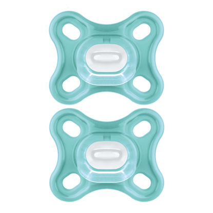Picture of MAM Comfort Baby Pacifier, 100% Lightweight Silicone, Sterilizer Case, Unisex, 0-3 Months, 2 Count (Pack of 1)