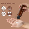 Picture of LISAPACK 3.4Oz Travel Bottles with Flip Cap (5 Pcs) Empty Dispenser Container for Travel Size Cosmetics (100ml, Brown)