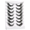 Picture of Poolunch False Eyelashes Fluffy Cat Eye Lashes 8D Wispy Natural Crossed Fake Eyelashes Multi-Layered Faux Mink Lashes 7 Pairs Pack