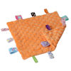 Picture of CREVENT Tag Security Blankets for Babies, Soft Small Loveys for Boys, Baby Comforter Sensory Blanket, Great Gifts for Birthday Baby Shower 10"X10" (Blue+Orange Tag, Twin)
