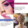 Picture of MEICOLY Chameleon Light Pink Body Glitter,Chunky Face Glitter Paint,Color Changing Mermaid Face Glitter Gel,Holographic Glitter Sequin for Face Body Hair,Festival Party Cheer Glitter Makeup,50ml