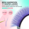 Picture of NAGARAKU yy Eyelash Extensions Blue + Purple Color y lash 0.07mm C curl Mix Tray 8-12mm Premade 4D Easy Fan Russian Volume Cluster 12 rows pre Fanned Eye Lashes