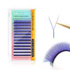 Picture of NAGARAKU yy Eyelash Extensions Blue + Purple Color y lash 0.07mm D curl Mix Tray 8-12mm Premade 4D Easy Fan Russian Volume Cluster 12 rows pre Fanned Eye Lashes