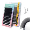 Picture of NAGARAKU YY Eyelash Extensions Supplies Y Lash 4D Easy Fan Russian Volume Crisscross YY Eyelashes Handwoven Y Shaped Mesh Wispy Clusters 12 Rows Pre Fanned Eye Lashes Black - 0.10C (8-15mm) Mix