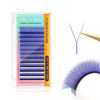 Picture of NAGARAKU yy Eyelash Extensions Blue + Purple Color y lash 0.07mm C curl Mix Tray 8-15mm Premade 4D Easy Fan Russian Volume Cluster 12 rows pre Fanned Eye Lashes