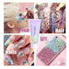 Picture of Go Ho 2PCS White Face Body Glitter Gel,Singer Concerts Face Glitter Makeup,Holographic Long Lasting Chunky Sequins Glitters for Eye Lip Hair Nails,Festival Rave Accessories,06 Fairy White Glitter