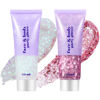 Picture of Go Ho Pink and White Body Glitter Set,Singer Concerts Face Glitter Gel Makeup,Holographic Long Lasting Chunky Sequins Glitters for Eye Lip Hair Nails,Festival Rave Accessories,White&Pink Glitter
