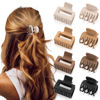 Picture of DEPOKA Matte Hair Clips for Women and Girls - Rectangle and Double Row Small Claw Clips for Thin/Medium Fine Hair - Nonslip Jaw Clips (Beige, Khaki, Brown, Black)