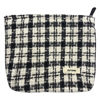 Picture of GUTGNK Corduroy Ladies Cosmetic Bag, Large Capacity Canvas Cosmetic Bag Travel Toiletry Bag Accessories Organizer, Black Check
