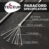 Picture of TECEUM Paracord Type III 550 White - 100 ft - 4mm - Tactical Rope MIL-SPEC - Outdoor para Cord - Camping Hiking Fishing Gear - EDC Parachute Cord -Strong Survival Rope 007