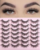 Picture of FARRED Wispy Lashes Hybrid Mink Eyelashes 14 Pairs Short Cat Eye Natural Lashes Fluffy False Eyelashes Faux Mink Strip Eye Lashes Pack for Daily Makeup (F17 | 8-16 mm)