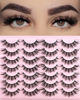 Picture of FARRED Cat Eye Lashes Short Natural Eyelashes 15mm Fluffy Wispy Strip Eyelash 14 Pairs Cute Natural Fake Lashes Packs Small Full pestañas Set (F10 | 9-15mm)