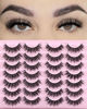 Picture of FARRED Lashes Natural Look Short Cat Eye Natural Lashes Fluffy Wispy False Eyelashes 14 Pairs Faux Mink Strip Eye Lashes Pack for Daily Makeup (F7 | 6-15mm)