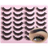 Picture of FARRED Wispy Lashes Fluffy False Eyelashes 14 Pairs Fake Eyelashes Natural Look Short Natural Lashes Cat Eye Lash Wispy Volume Eyelash Faux Mink Strip Lashes Pack for Daily Makeup (F19 | 6-13 mm)